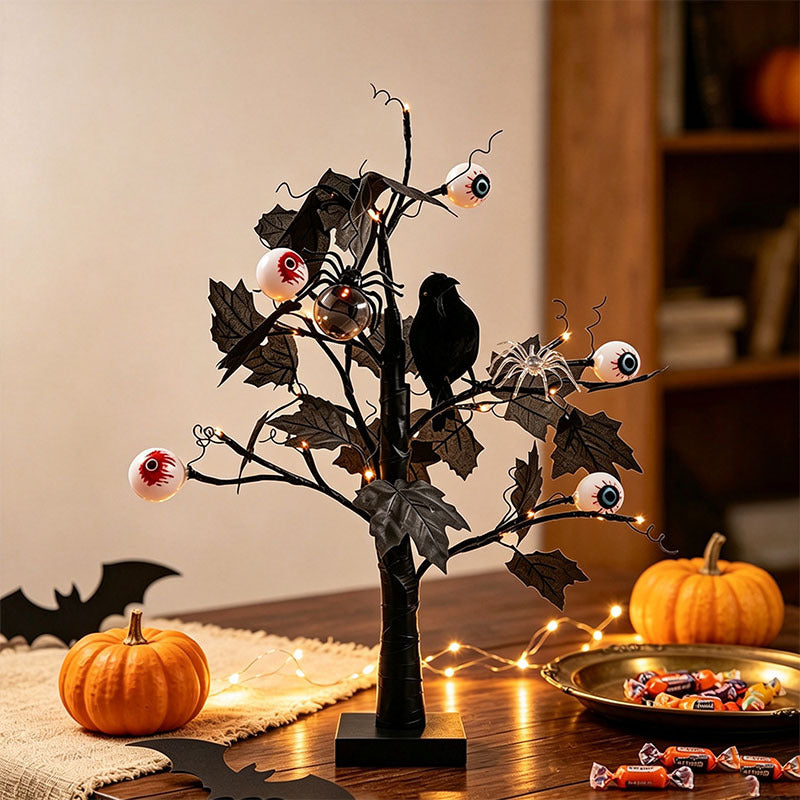 Halloween Coral Branch Pumpkin Ghost Tree Light