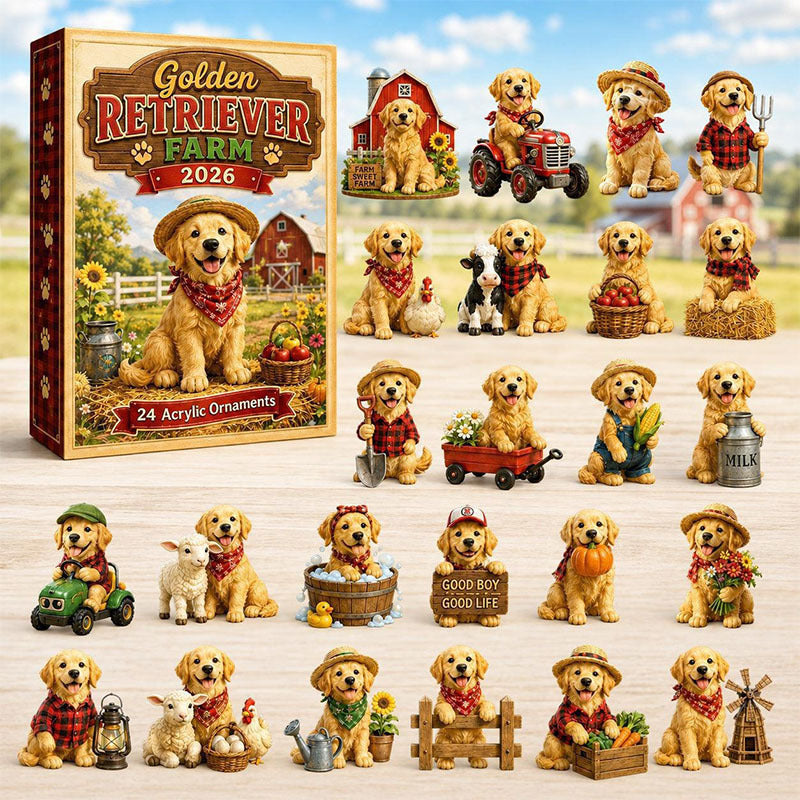 😍🐕24 Days Golden Retriever Acrylic Ornament Advent Calendar