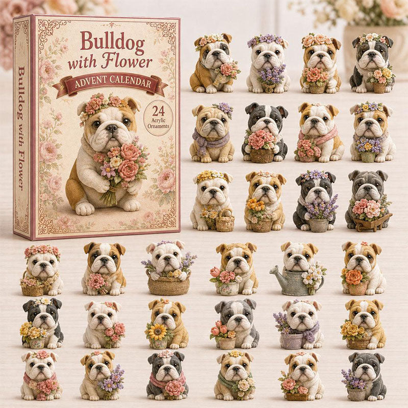 🐶24 Days Bulldog Acrylic Ornament Advent Calendar