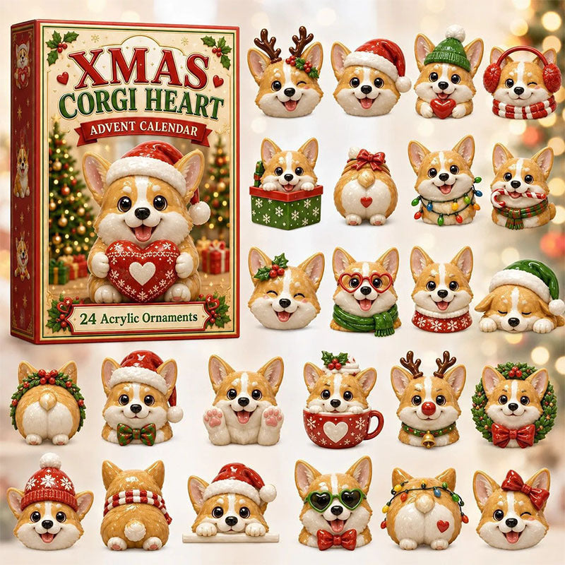 ❤️🐶24 Days Corgi Acrylic Ornament Advent Calendar