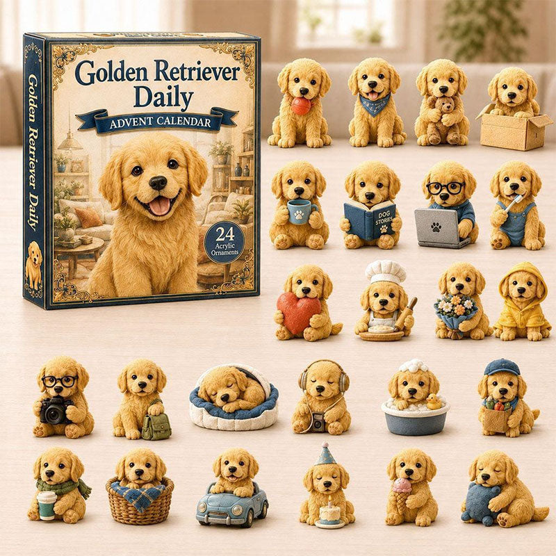 😍🐕24 Days Golden Retriever Acrylic Ornament Advent Calendar
