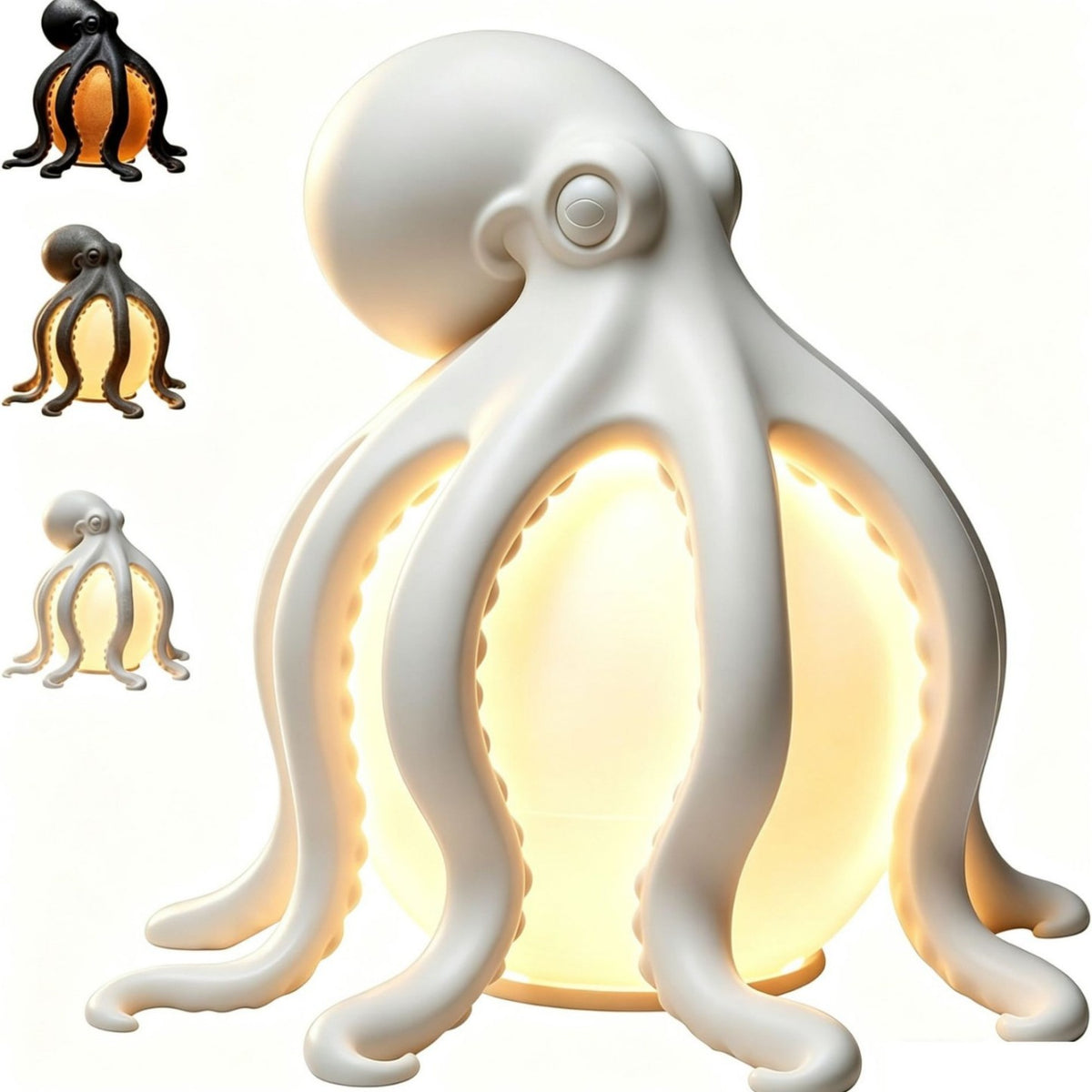 🐙Octopus Ocean Decor Table Lamp Nautical Resin LED Bedside Desk Lamp Gift