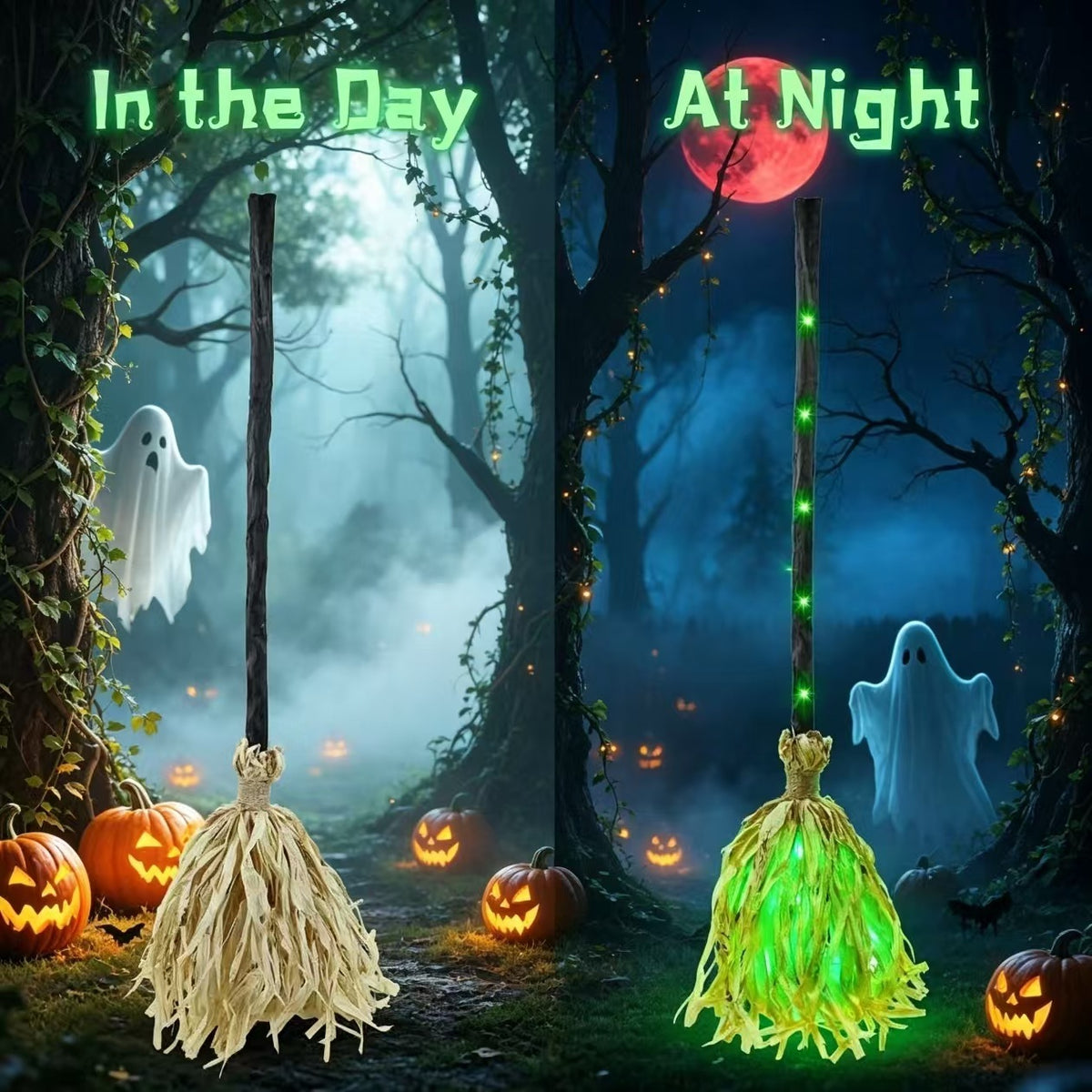 🧹Light-Up Magic Witch's Broom That Moves Automatically And Plays Sound Effects