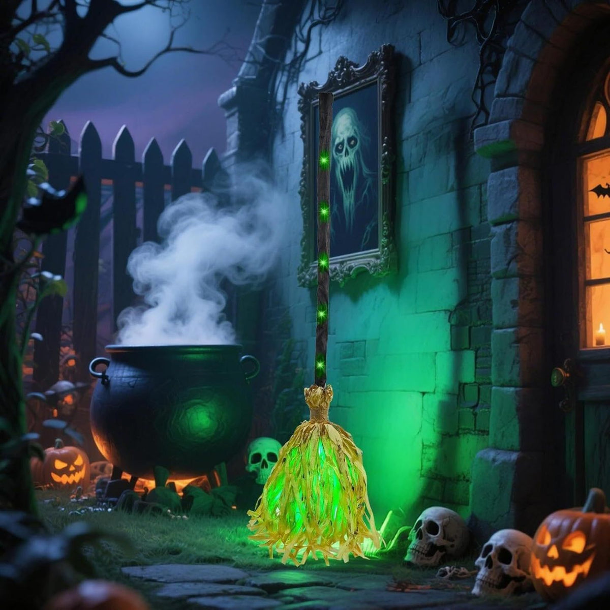 🧹Light-Up Magic Witch's Broom That Moves Automatically And Plays Sound Effects