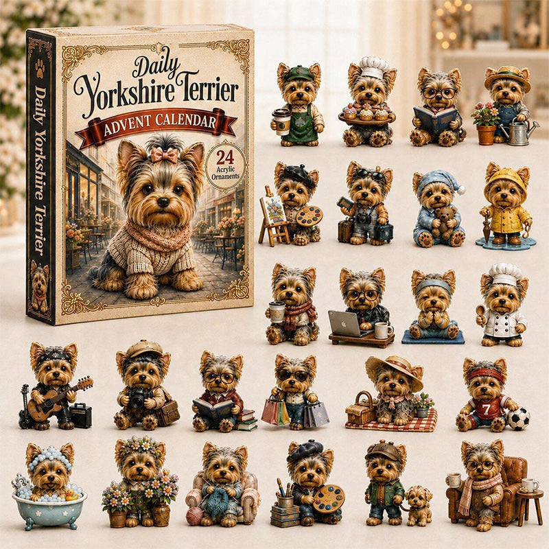 😍🐶24 Days Yorkie Acrylic Ornament Advent Calendar