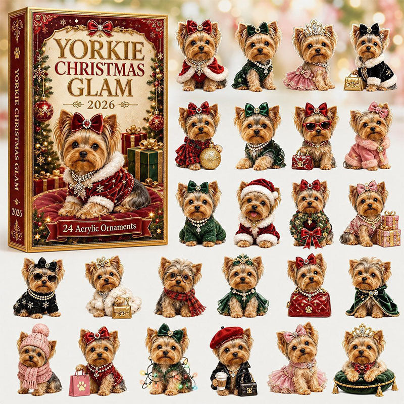😍🐶24 Days Yorkie Acrylic Ornament Advent Calendar