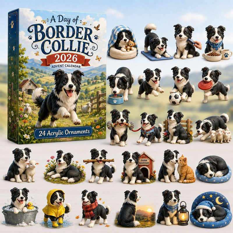 🎁🐕24 Days Sheepdog Acrylic Ornament Advent Calendar