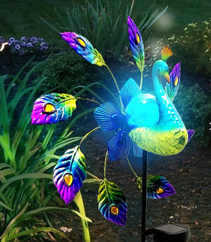 🔥Hot Sale🔥Solar Peacock Windmill Light – LED Pathway Light for Lawn, Garden & Outdoor Decor