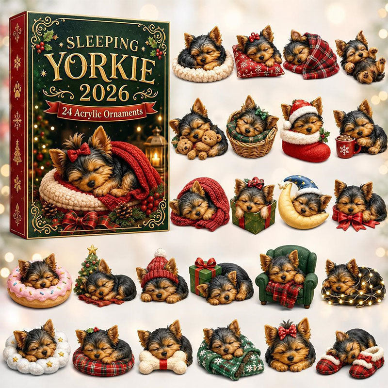 😍🐶24 Days Yorkie Acrylic Ornament Advent Calendar