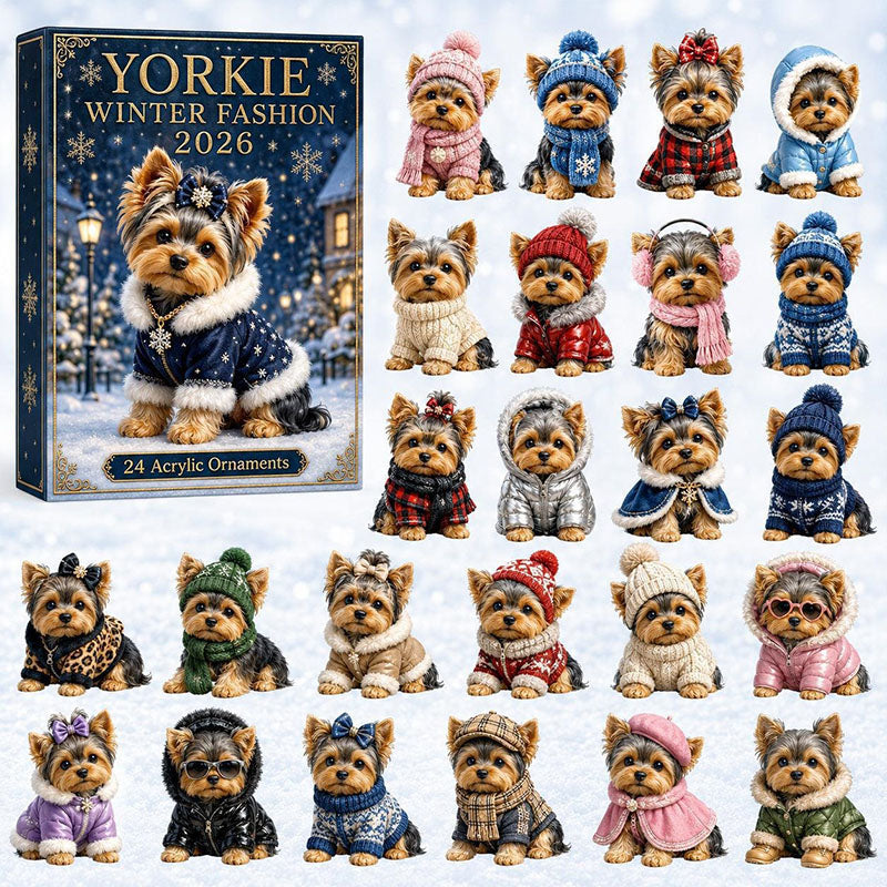 😍🐶24 Days Yorkie Acrylic Ornament Advent Calendar