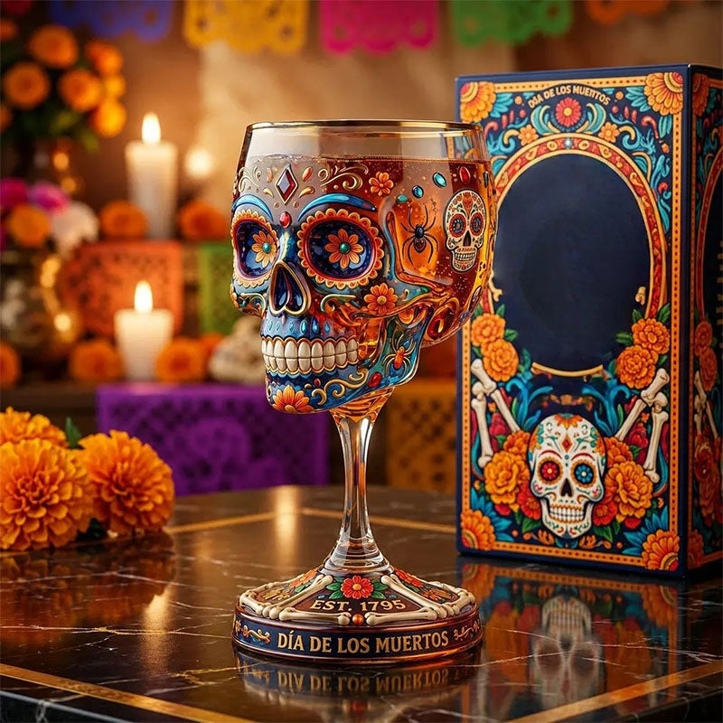 ❤️Day of the Dead Collector Goblet – Limited Edition Art Glass