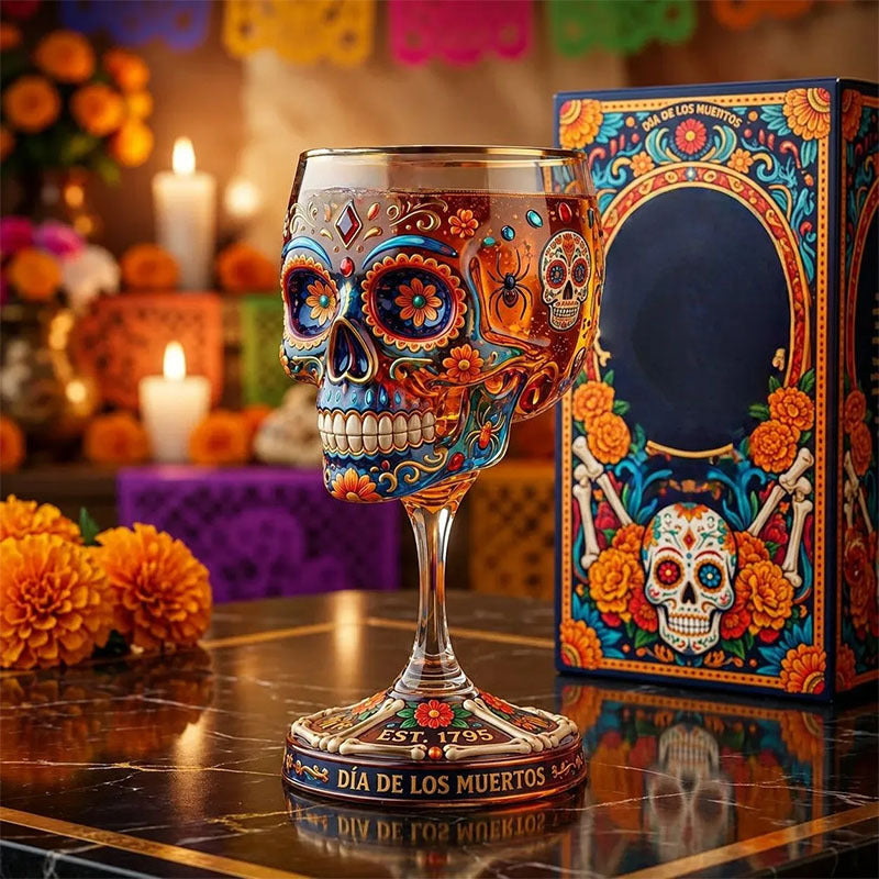 ❤️Day of the Dead Collector Goblet – Limited Edition Art Glass