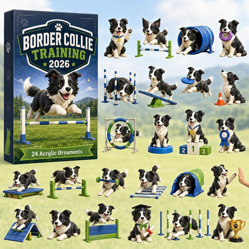 🎁🐕24 Days Sheepdog Acrylic Ornament Advent Calendar