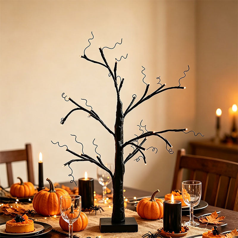 Halloween Coral Branch Pumpkin Ghost Tree Light