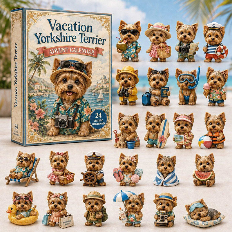 😍🐶24 Days Yorkie Acrylic Ornament Advent Calendar