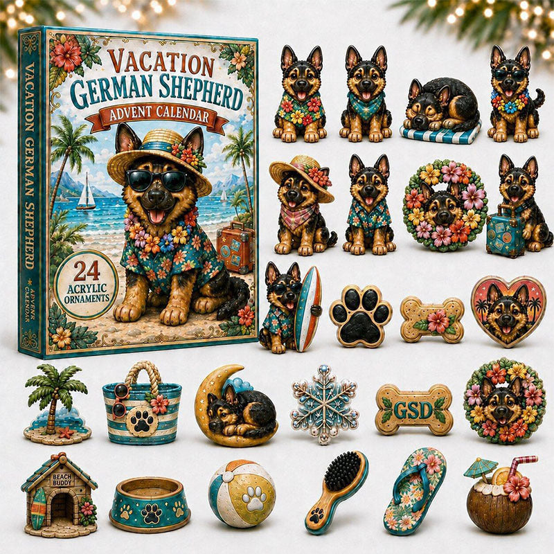 🎁🐕24 Days Sheepdog Acrylic Ornament Advent Calendar