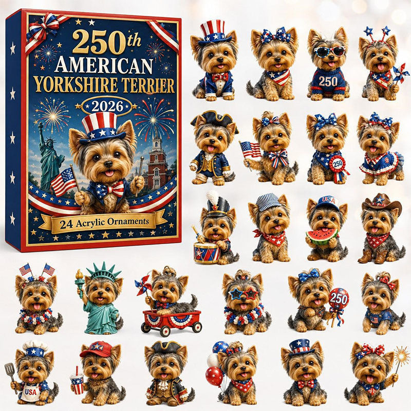 😍🐶24 Days Yorkie Acrylic Ornament Advent Calendar