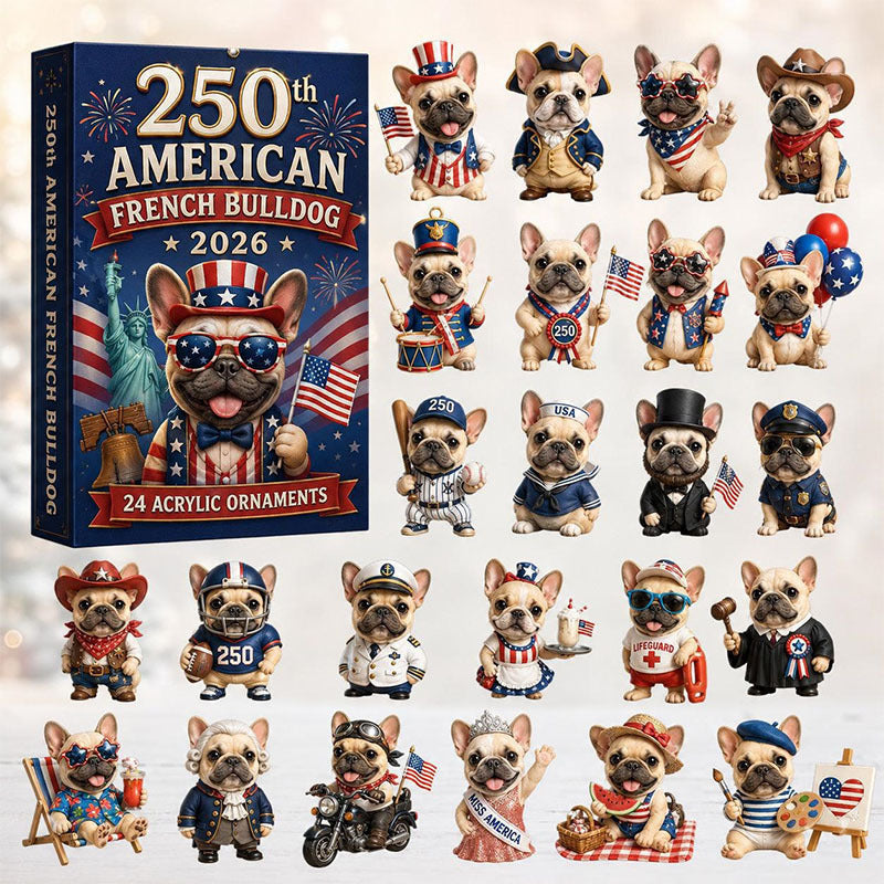 🐶24 Days Bulldog Acrylic Ornament Advent Calendar