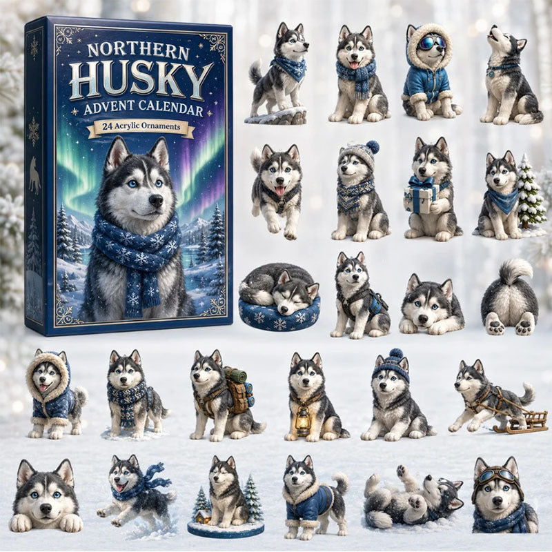❤️🐶24 Days Husky Acrylic Ornament Advent Calendar