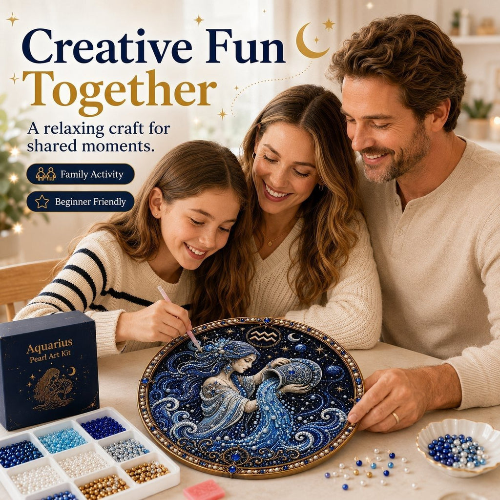 🔥 LAST DAY 49% OFF – ✨ Premium 3D Pearl 12 Zodiac Signs Art Kit ♈🌙💎