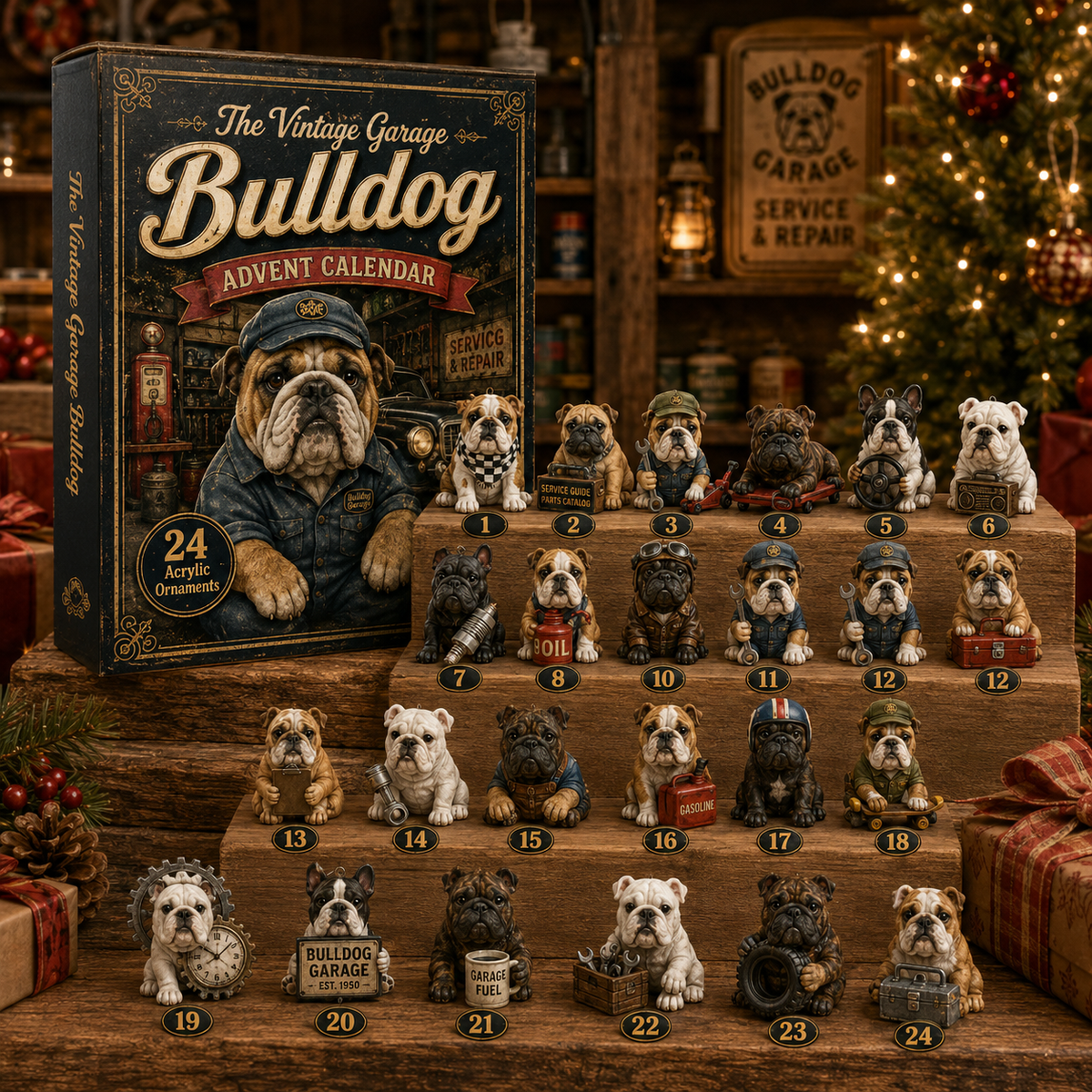 🔥49% Off Last Day -🔧 Vintage Garage Bulldog Advent Calendar 2026