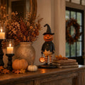 🔥HOT SALE 50% OFF🎃Halloween Pumpkin Head Figurine with Lighted Handheld Pumpkin Lantern