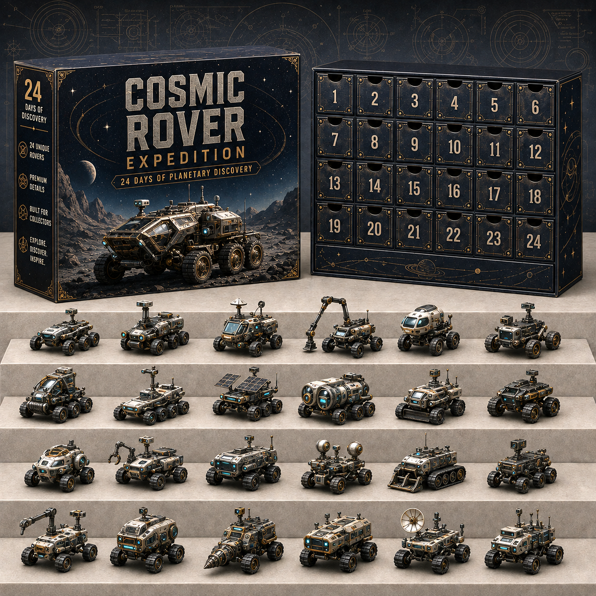 🔥49% Off Last Day - 24-Day Space Rover Advent Calendar – 24 Futuristic Planetary Explorers