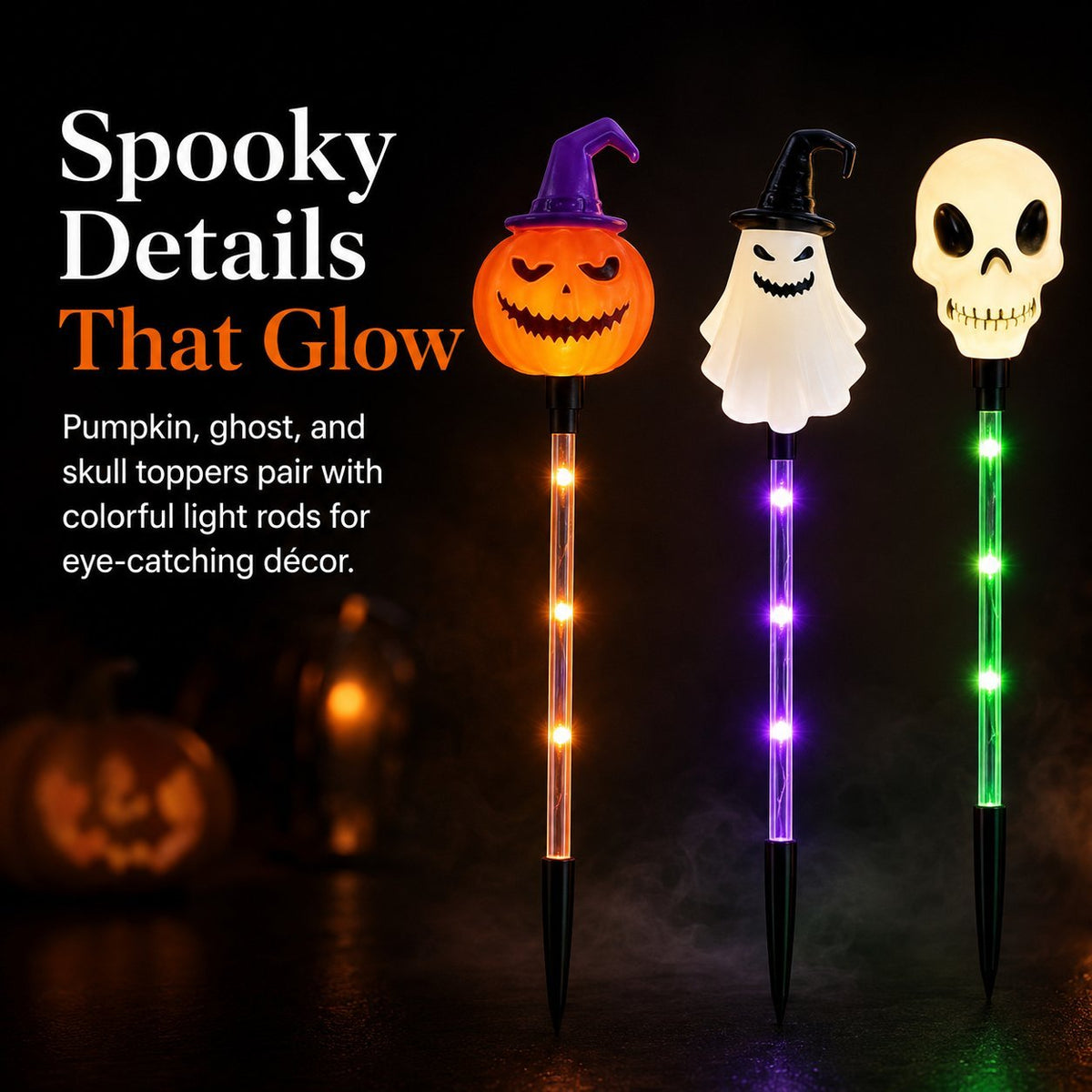 🎃 Halloween Solar Character Pathway Lights – 6-Piece Set