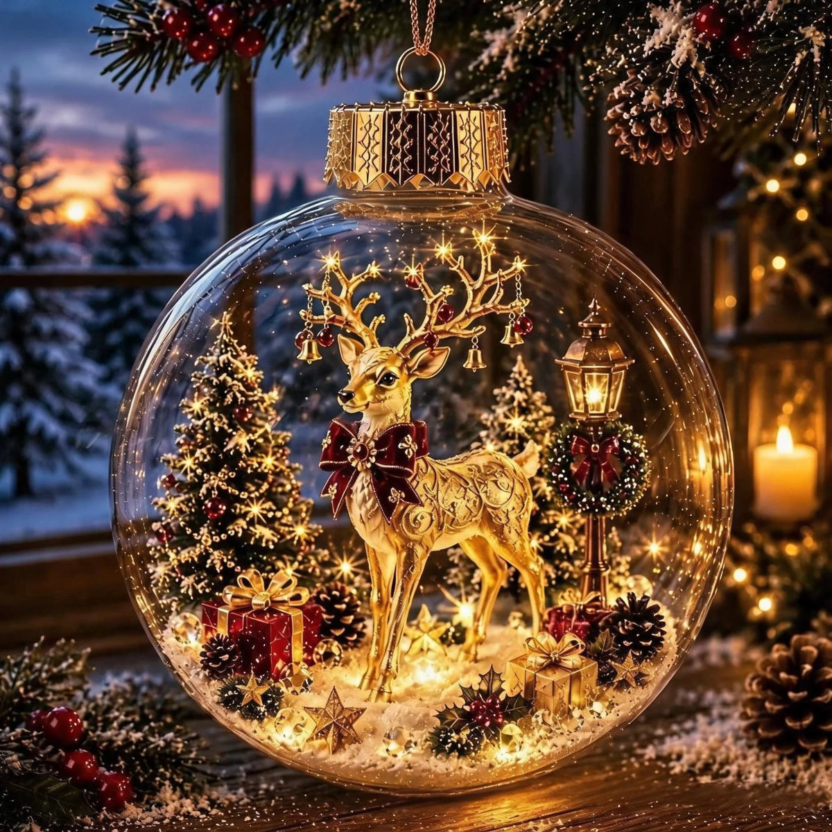 🌸Glowing Christmas Diorama Ornament