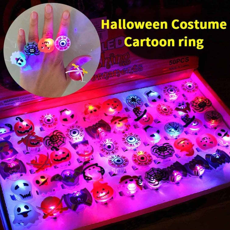 💍✨50-Pack of Spooky LED Rings