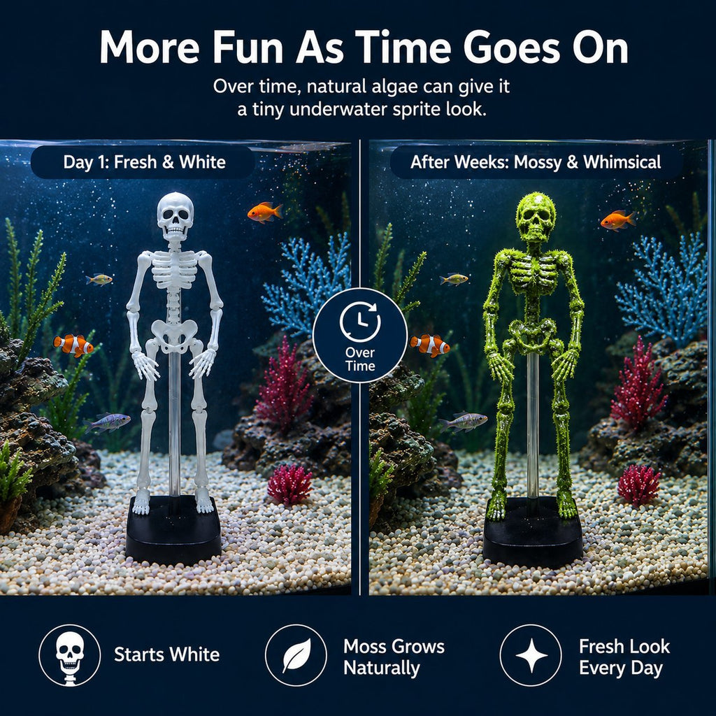 White Underwater Dancing Skeleton Bath Toy With Suction Base