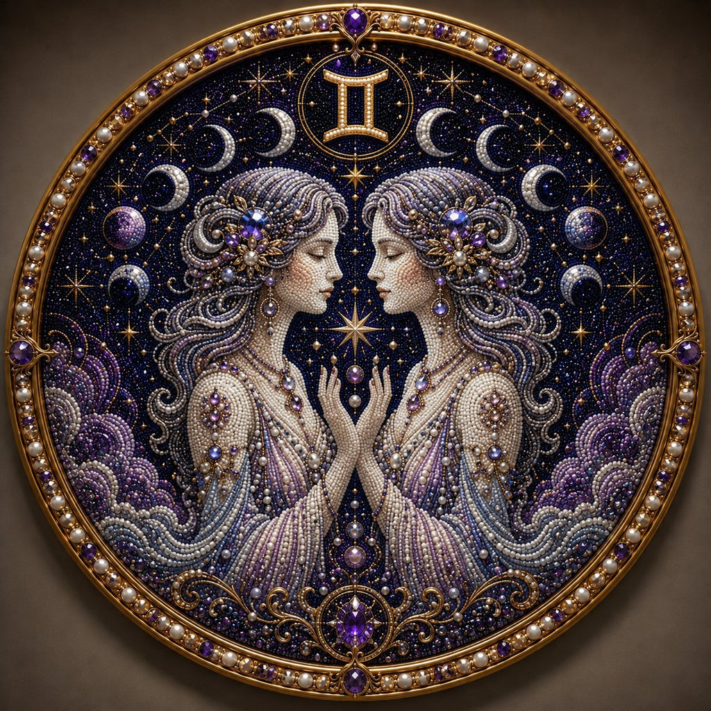 🔥 LAST DAY 49% OFF – ✨ Premium 3D Pearl 12 Zodiac Signs Art Kit ♈🌙💎