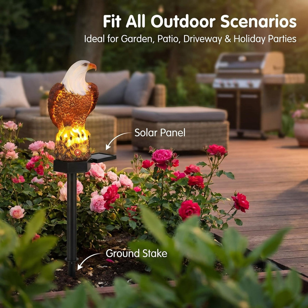 Solar Eagle Garden Light – Glowing Outdoor Yard Decor