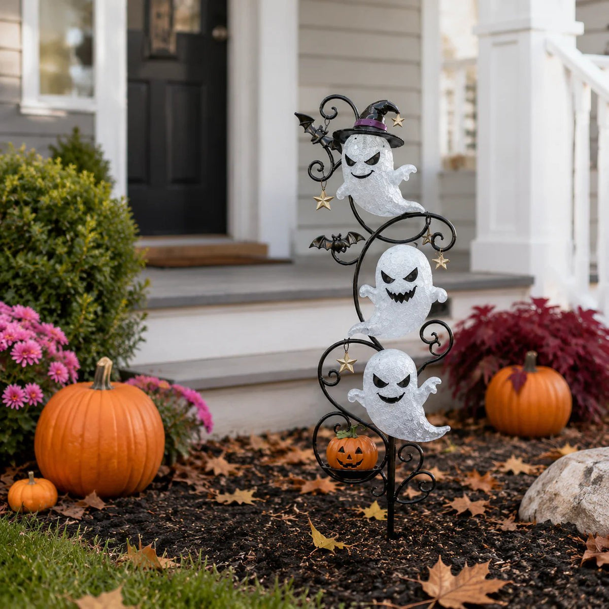 Solar-Powered Little Ghost Garden Stake Light | Whimsical Halloween Outdoor Decor |