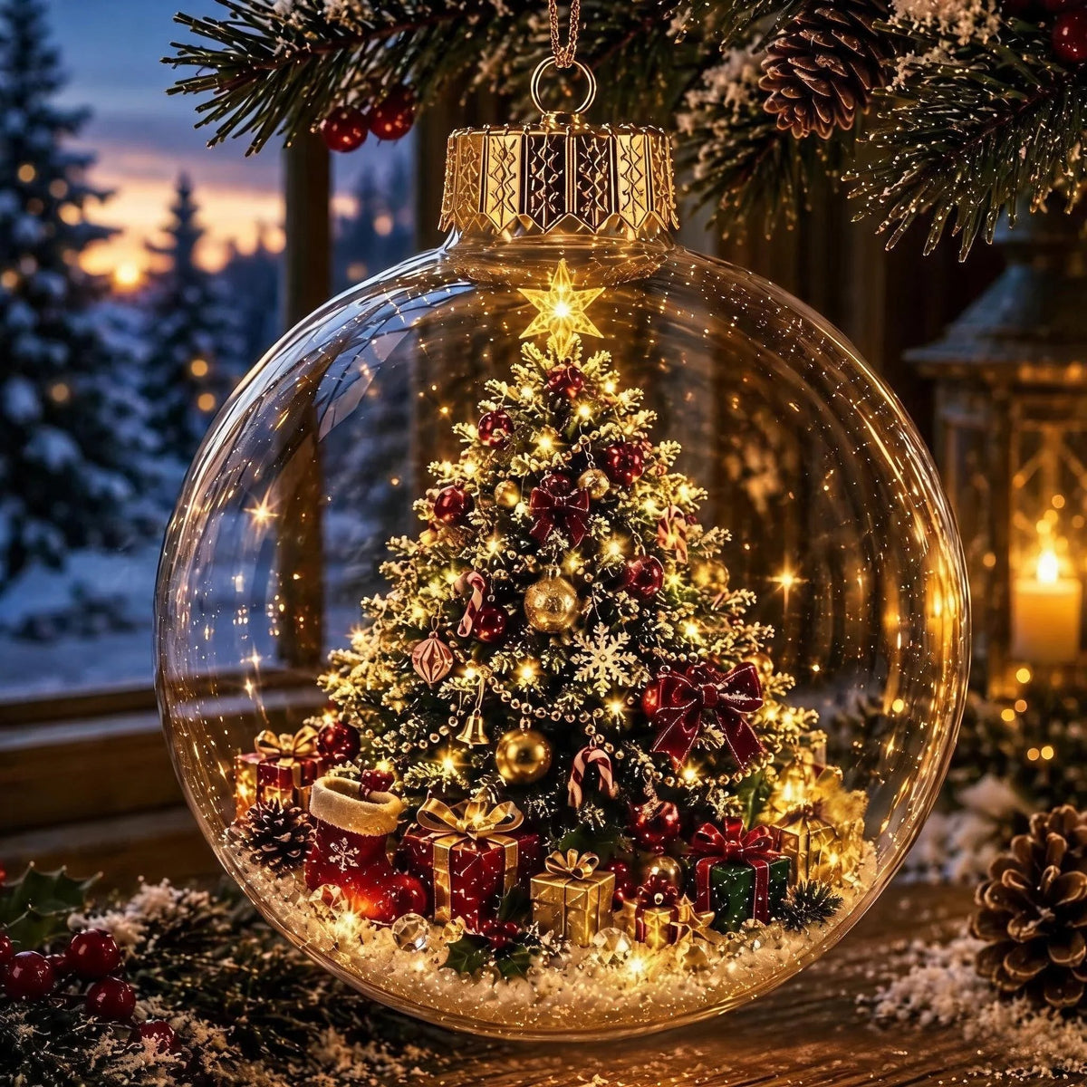 🌸Glowing Christmas Diorama Ornament