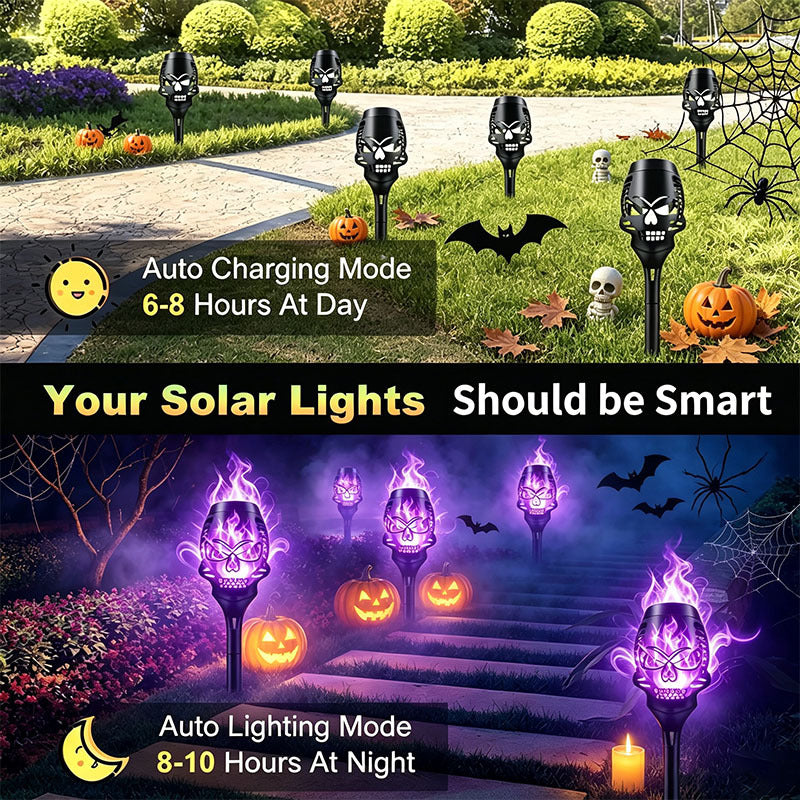 🔥Halloween Early Bird Special Sale 55% OFF🔥Halloween Solar Skull Flame Lights💀