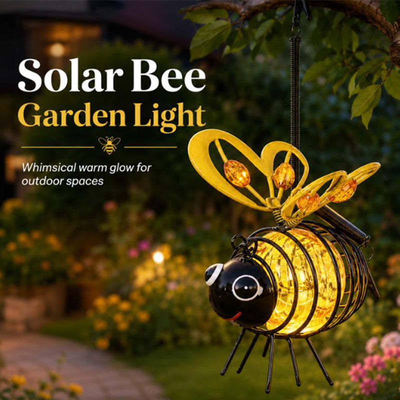 🐝Hanging Solar Bee Light – Warm Amber Glow, Flicker-Free
