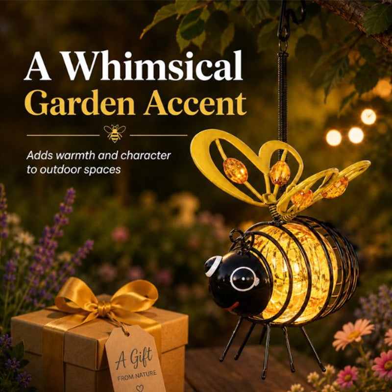 🐝Hanging Solar Bee Light – Warm Amber Glow, Flicker-Free