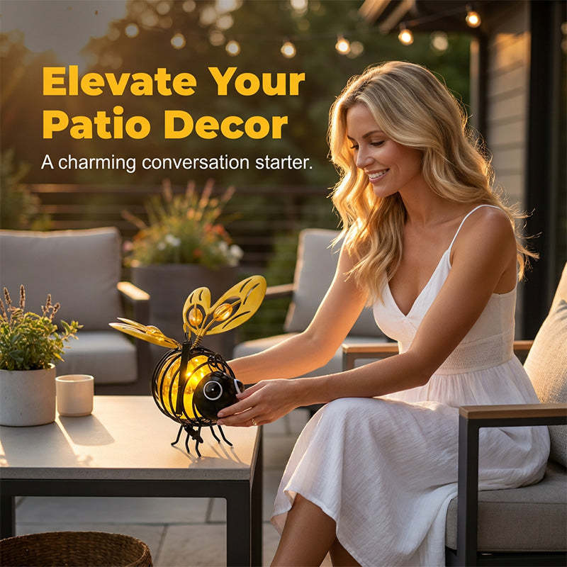 🐝Hanging Solar Bee Light – Warm Amber Glow, Flicker-Free
