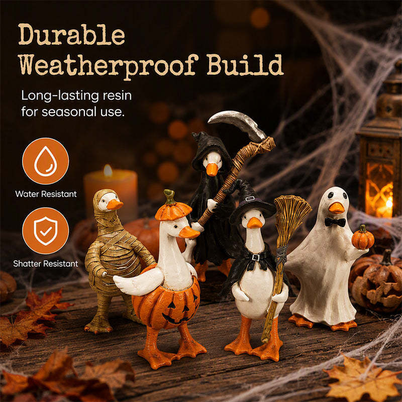 🎃🦇Spooky Duck Set – Hand-Painted, 5 Characters, Weather-Resistant